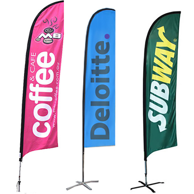 custom Advertising Rectangle knife banner flag Teardrop Beach Feather Flying banner