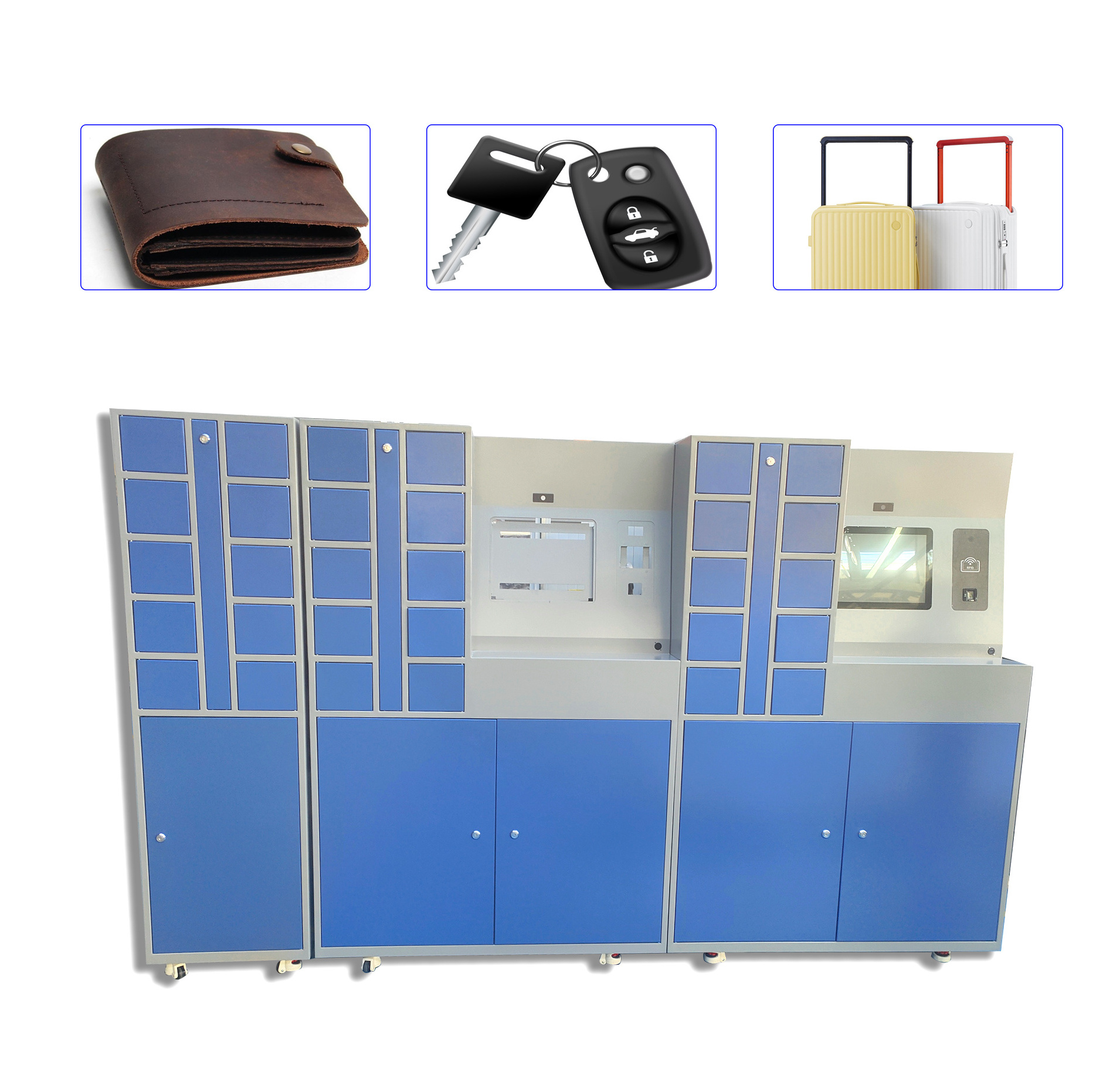 Factory High Quality Electronic Keyless Transport Self Service Storage Locker Smart Double Side Mini Lockers