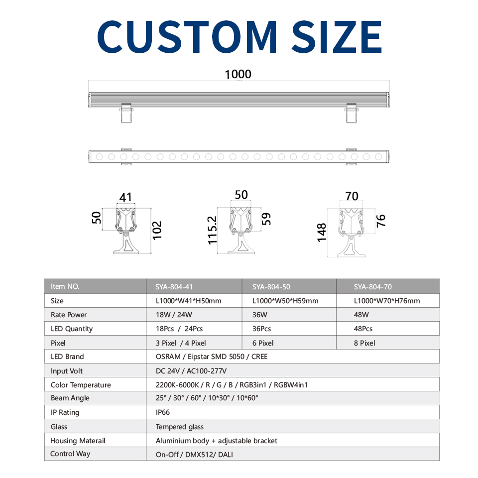 SYA-804 Wholesale New Innovations Linear Lamp  bar for Single building led External Wall Mounted Facade Lights