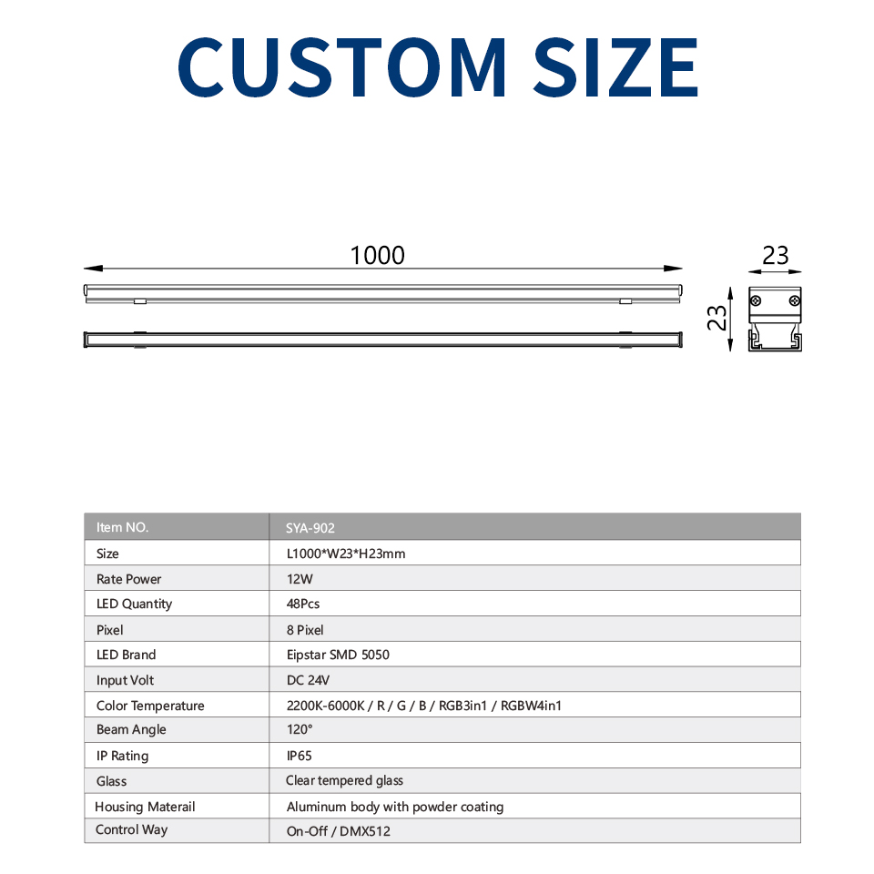 SYA-902 Hot sale Commercial line light for building L1000*W23*H23mm Longer life span remote control LED strip lamp
