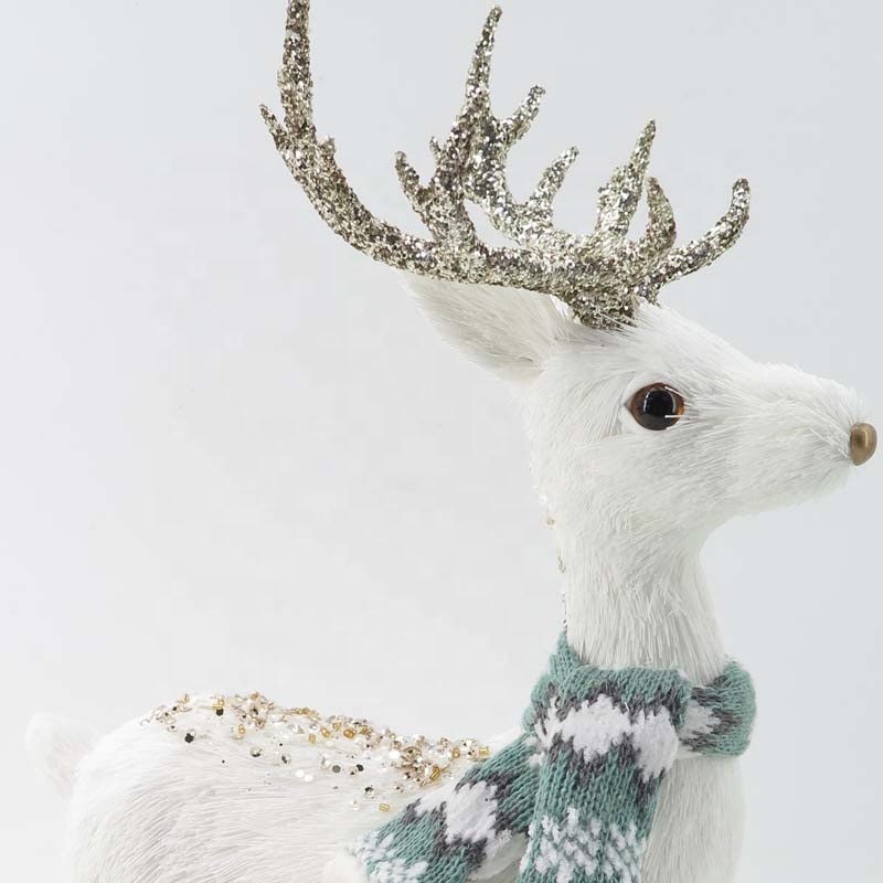 SYART Home ELK Decor Standing White Christmas Decorations Deer Ornaments For New Year