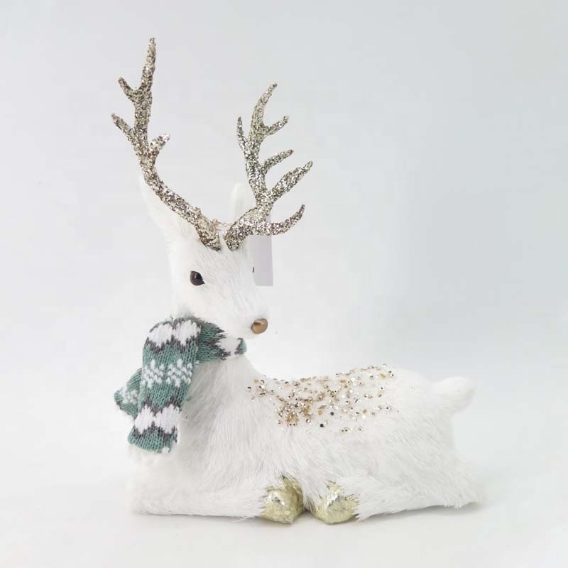 SYART Home ELK Decor Standing White Christmas Decorations Deer Ornaments For New Year