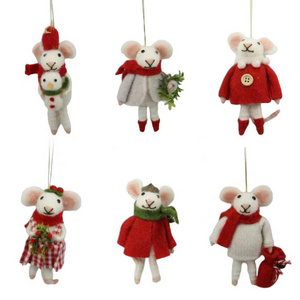 SYART 6 Inch Creative Handmade Wool Deer Dog Christmas Tree Hanging Ornaments