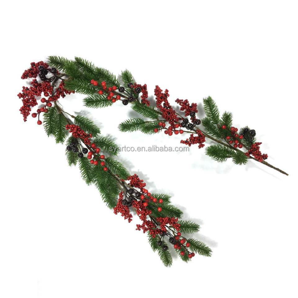 2023 New Style 5ft Christmas Home Decor Pine Cone Berry Garlands Wreaths For Front Door Decoration