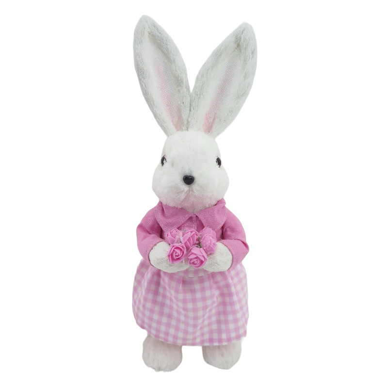 Hot Selling Wholesale Popular Valentines Day Gift 2024 Other Party Decorations Pink White Rabbit Figurine Decor for Wedding