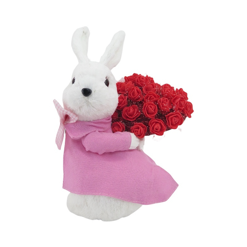 Easter Valentines Day Gift 2024 Other Party Decorations Kids Party Favors Pink White Rabbit Figurine Decor for Wedding