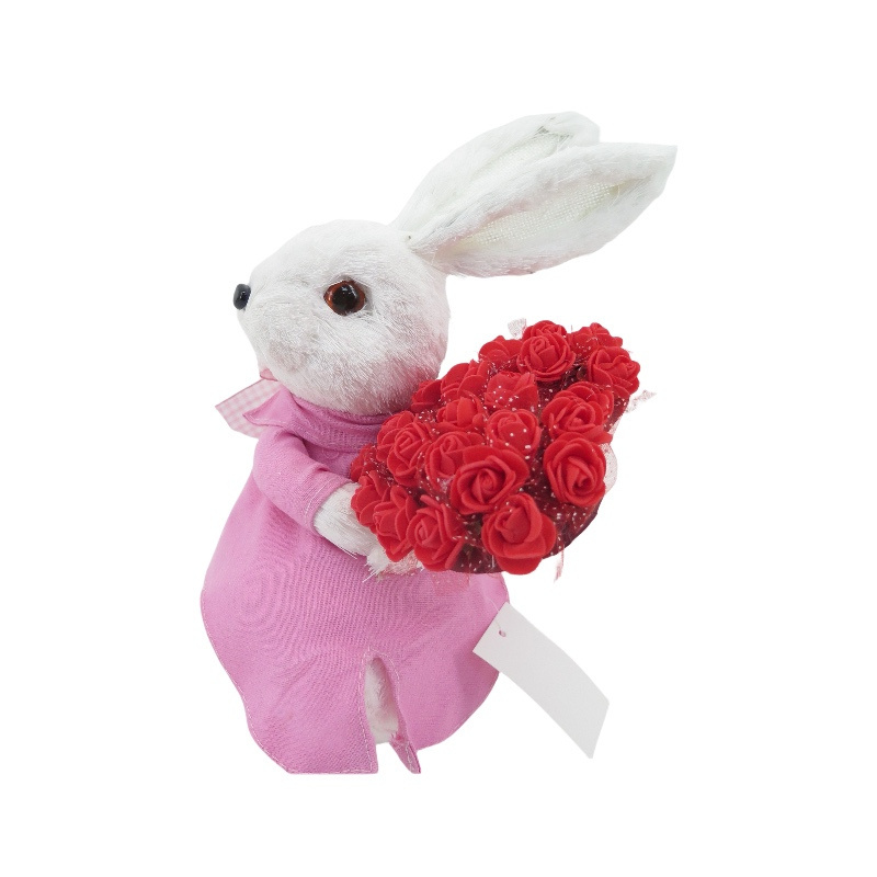 Easter Valentines Day Gift 2024 Other Party Decorations Kids Party Favors Pink White Rabbit Figurine Decor for Wedding