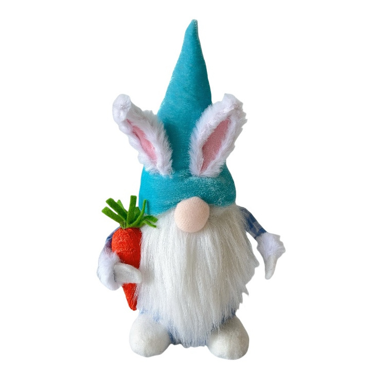 2024 New Mini Easter Elf Decoration Statue Decor Desktop Gnome Doll Egg Carrot Bunny Doll Faceless Gnome Plush Festival Gift