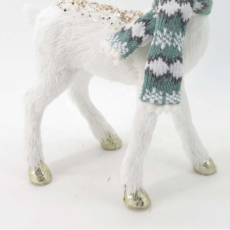 SYART Home ELK Decor Standing White Christmas Decorations Deer Ornaments For New Year