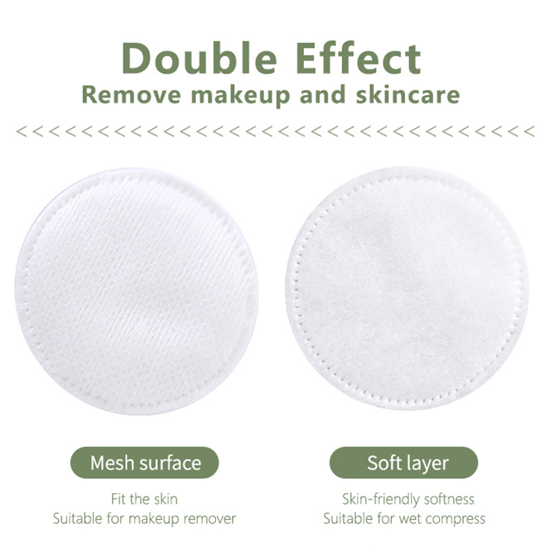 150 Pack Organic Makeup Round Cotton Pads SY431 Double Side Cosmetic Face Pad 100% Cotton Facial Care Makeup Remover Pads