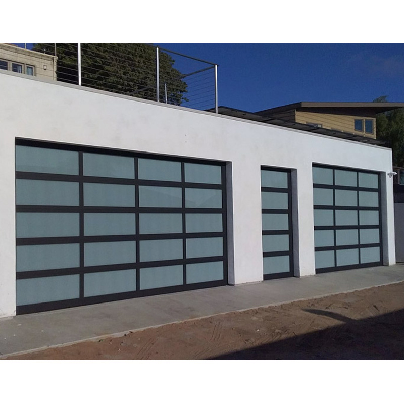 Top manufacturer 6 years warranty automatic aluminum tempered glass full view plexiglass garage door overhead garage doors