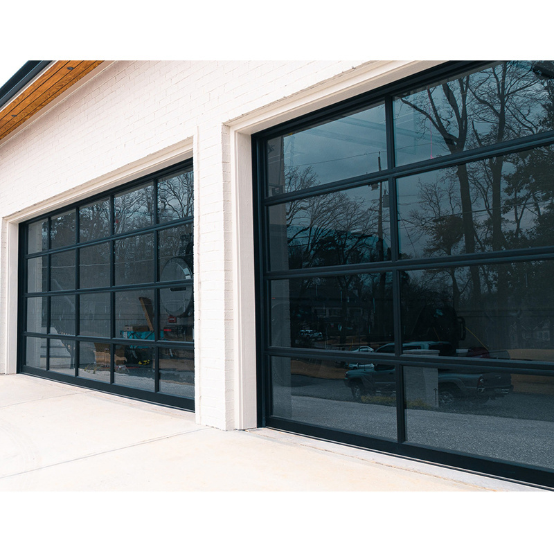 Top manufacturer 6 years warranty automatic aluminum tempered glass full view plexiglass garage door overhead garage doors