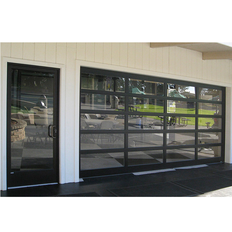 Customized aluminum mirrored vertical bifold garage doors glass folding garage door