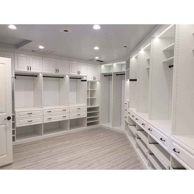 White adjustable shelves closet WALK-IN CLOSETS fancy bedroom wardrobe