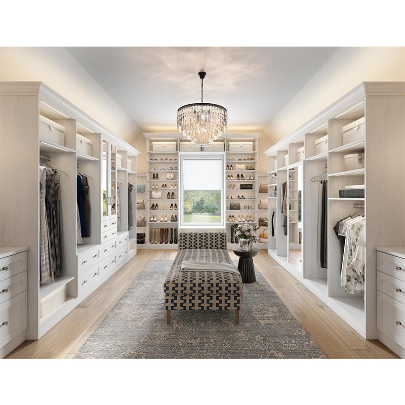 15 Years experience factory supply WIR WIC white master closet luxury closet design open wardrobe with drawers