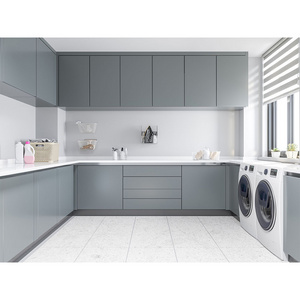 China customized solid surface grey laundry cabinets utility room storage cupboard modular laundry room storage cabinets