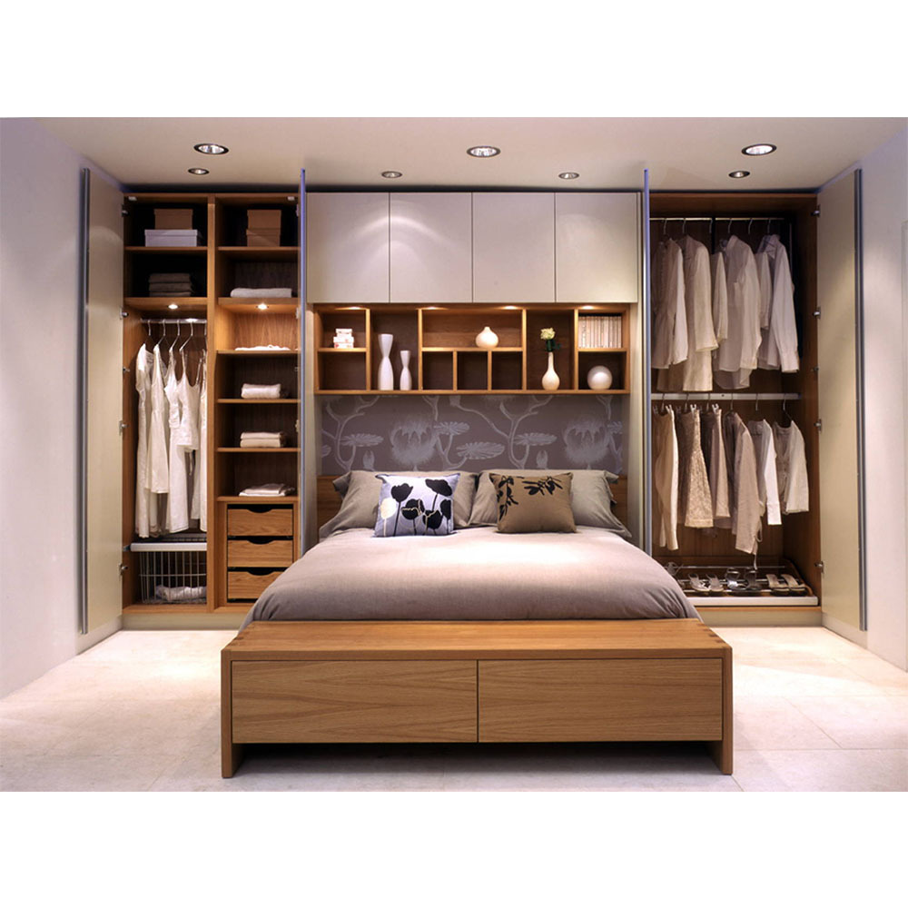 Hot sale new modern mdf closet l shape walk-in closet coat closet armoire