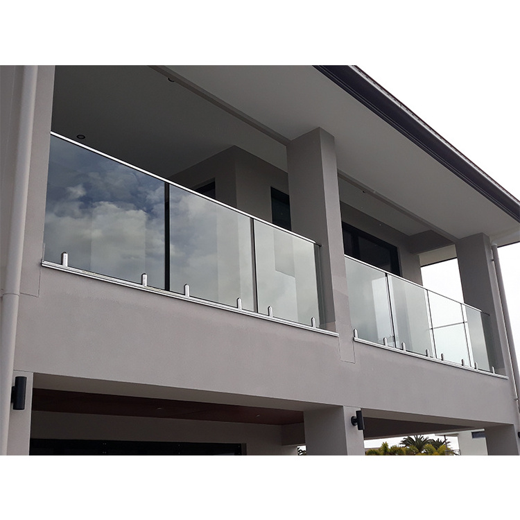 Ready to shipment easy install custom glass railings plexiglass railing outdoor steel glass railing for balcony