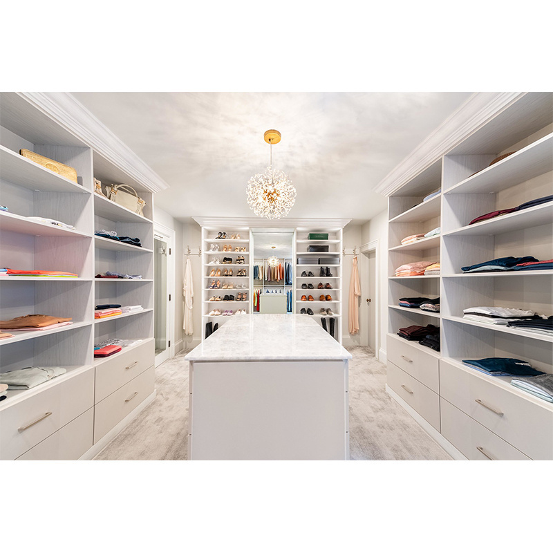 15 Years experience factory supply WIR WIC white master closet luxury closet design open wardrobe with drawers