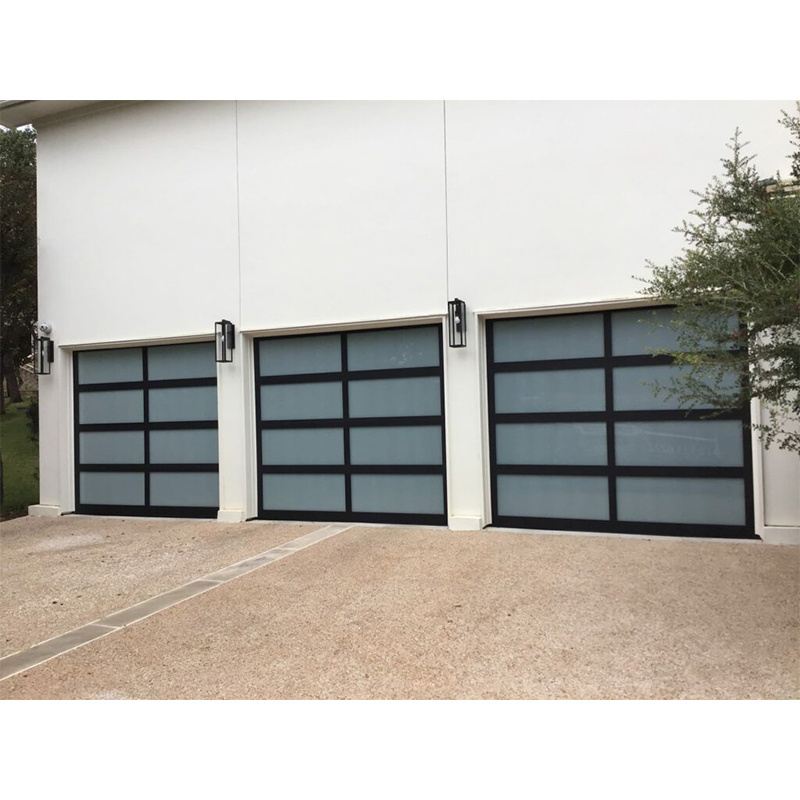 Top manufacturer 6 years warranty automatic aluminum tempered glass full view plexiglass garage door overhead garage doors