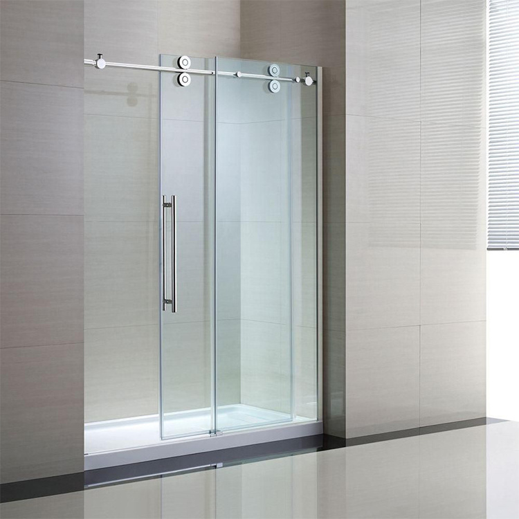 Factory Aluminum Stainless Steel Tempered Glass Bathroom Sliding Frameless Shower Door