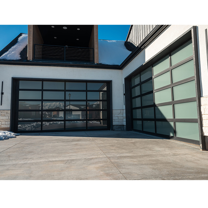 Customized aluminum mirrored vertical bifold garage doors glass folding garage door