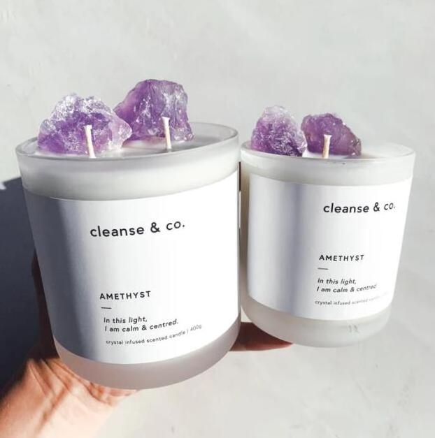 Valentine's Day private label customization romantic crystal scented soy candles with crystals luxury