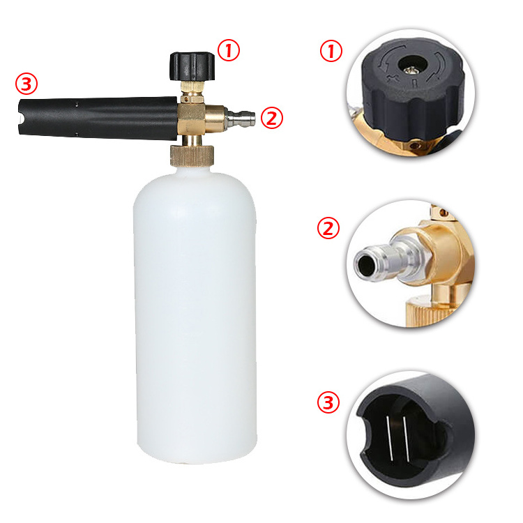 Foam Cannon Adjustable Snow Foam Lance Professional Car Foam Blaster with 1/4 Inch Quick Connector 1L