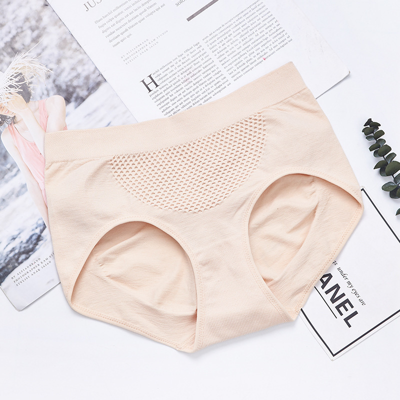 Oversized Honeycomb Nest-shaped Women's Panties Crotch High-elastic Panties Seamless Mid-waist Hip-lifting Pure Cotton Briefs