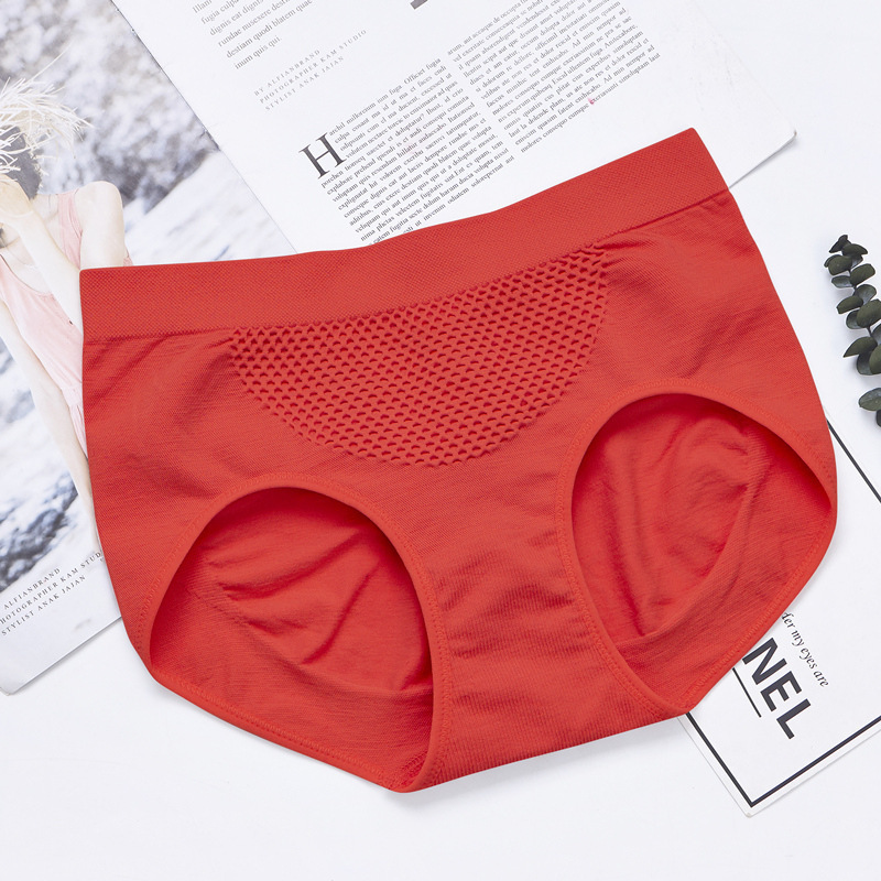 Oversized Honeycomb Nest-shaped Women's Panties Crotch High-elastic Panties Seamless Mid-waist Hip-lifting Pure Cotton Briefs