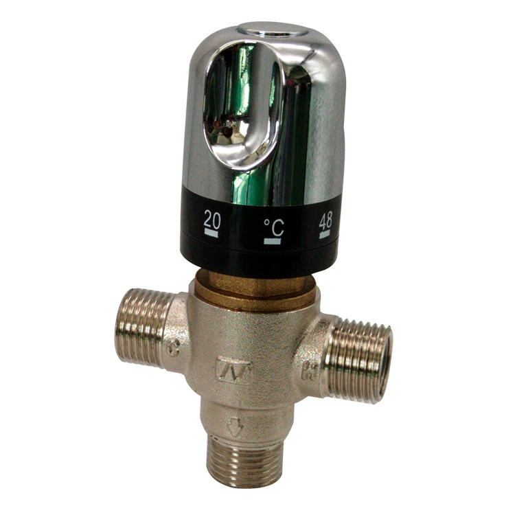 High end sanitary hot cold water brass angle thermostatic mixer valve 3 way solenoid valve 4 way shower diverter valve