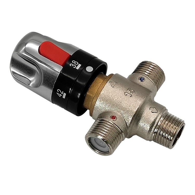 High end sanitary hot cold water brass angle thermostatic mixer valve 3 way solenoid valve 4 way shower diverter valve