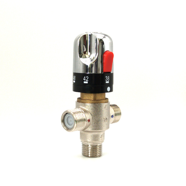 Automatic Thermostatic Mixing  Fuxin Thermostatic Mixing Valve Solar Heater Water Mixer Valve 4 way shower diverter valve