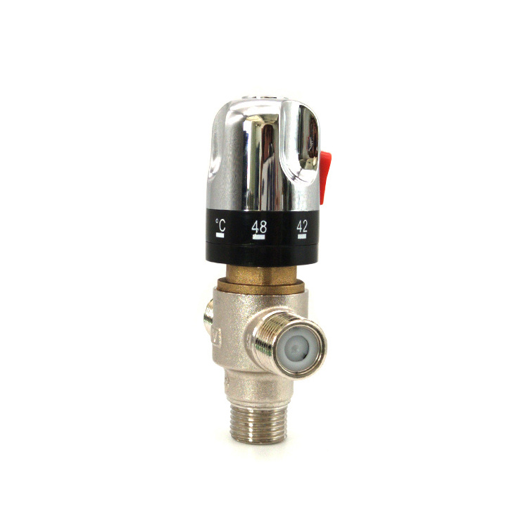 Automatic Thermostatic Mixing  Fuxin Thermostatic Mixing Valve Solar Heater Water Mixer Valve 4 way shower diverter valve