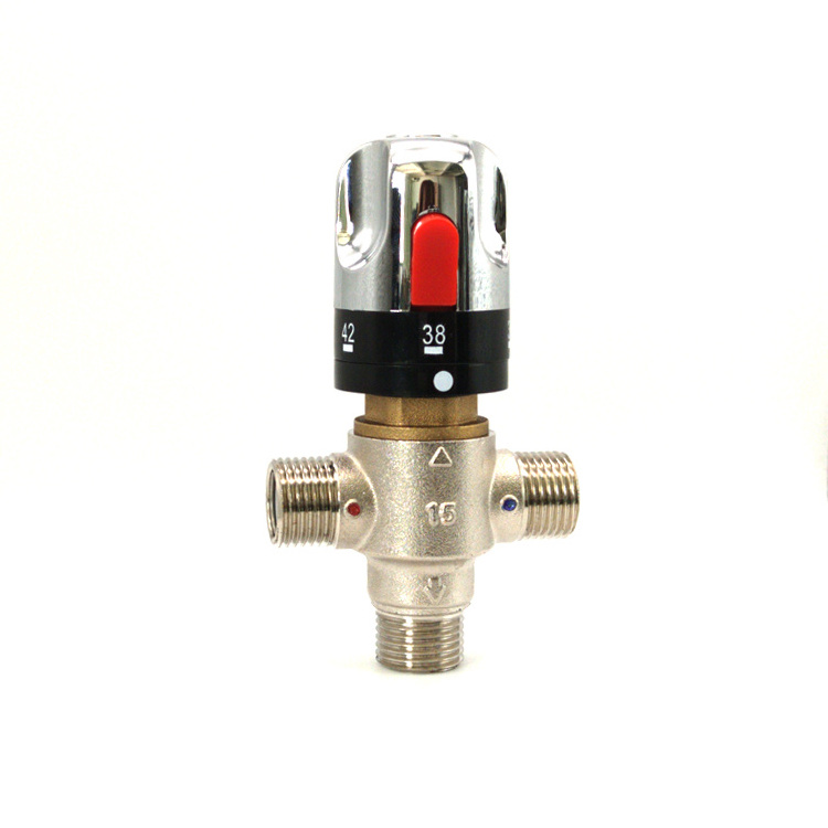 Automatic Thermostatic Mixing  Fuxin Thermostatic Mixing Valve Solar Heater Water Mixer Valve 4 way shower diverter valve