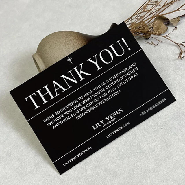 High quality luxury gold foil business card printing custom band logo thank you card