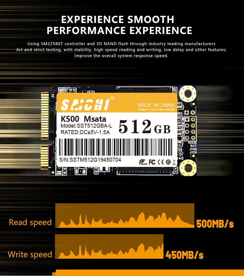 Top Solid State Drive Half Slim MSata 128GB 256GB 512GB  1TB SATA MSATA SSD Hard Disk