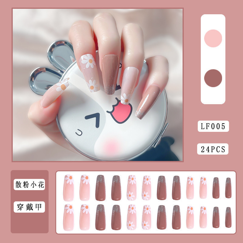 24 pcs/set OEM Reusable Artificial Nail Salon Suppliers Press On Nails Wholesale Price With Free Sample Coffin False Nails