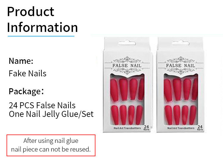 24 pcs/set OEM Reusable Artificial Nail Salon Suppliers Press On Nails Wholesale Price With Free Sample Coffin False Nails