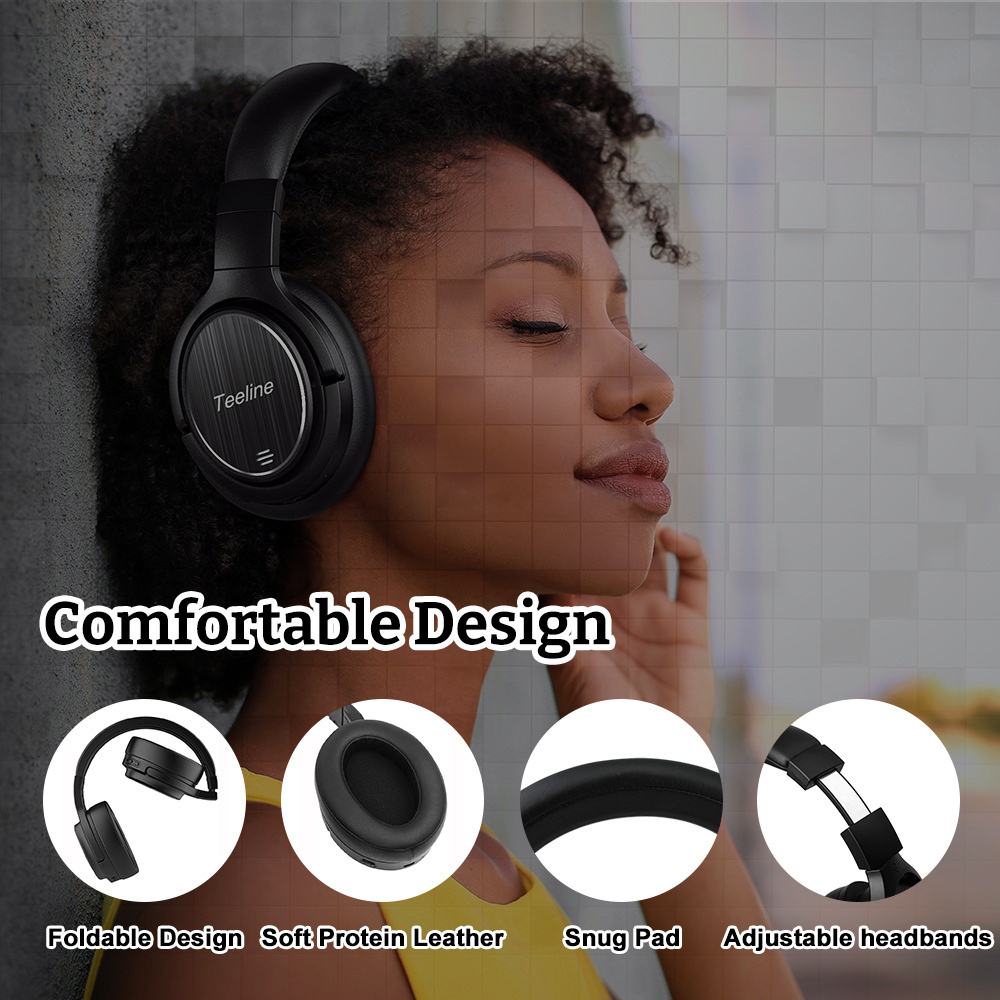 Teeline Wireless Headphones ANC headphone M1 Over-ear Headset Gaming Noise Canceling Stereo Wireless Earphones