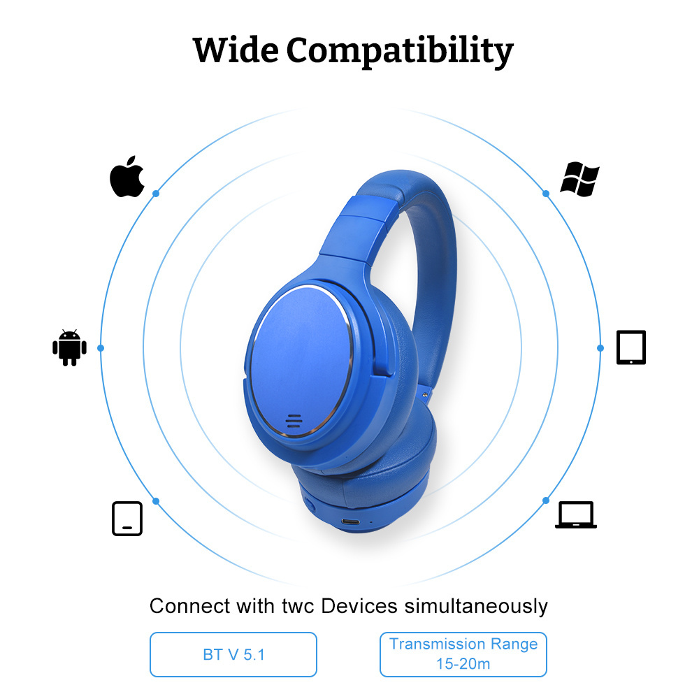 Teeline 2024 High Quality M1 Over-ear Headset ANC Wireless Bluetooth 5.1 Game Headphones with Microphone