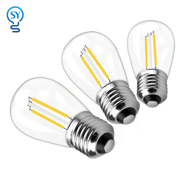 LED Manufacturers S14 E27 Screw 1W 2W Edison Bulb Outdoor Light String LED Filament Bulb Light