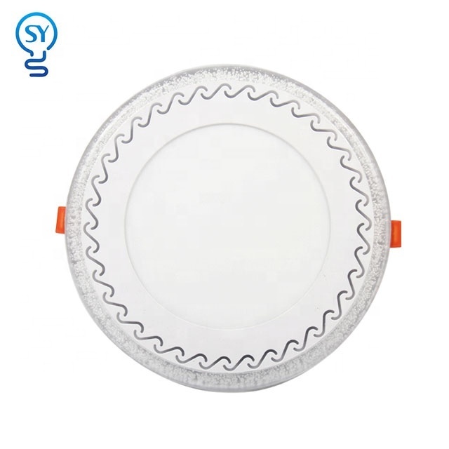 Simple Style RGB Sidelight Commercial Panel Lighting Modern Glass Round Recessed Ceiling Led Panel Light