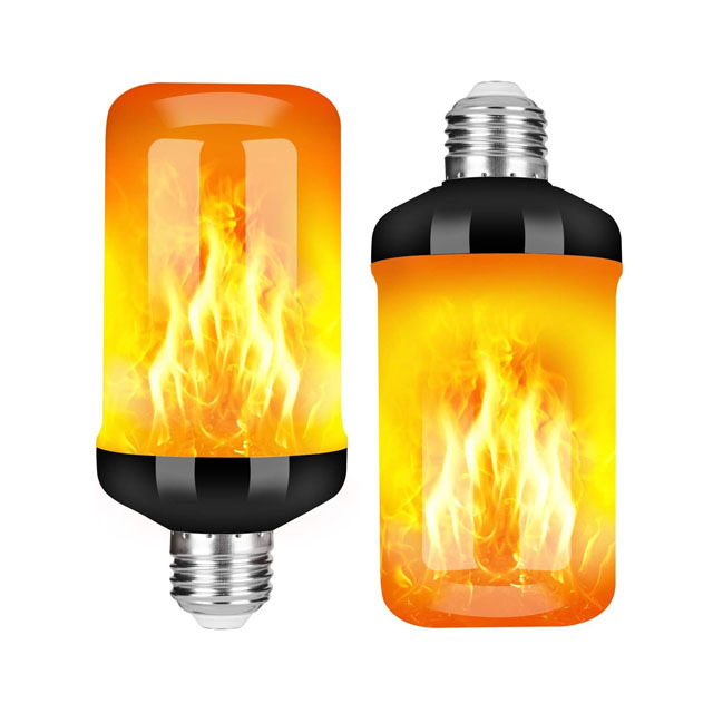 Halloween Decorations LED Flame Light Bulbs 4 Modes Fire Light Bulbs E26 Base Flame Bulb with Upside Down Effect