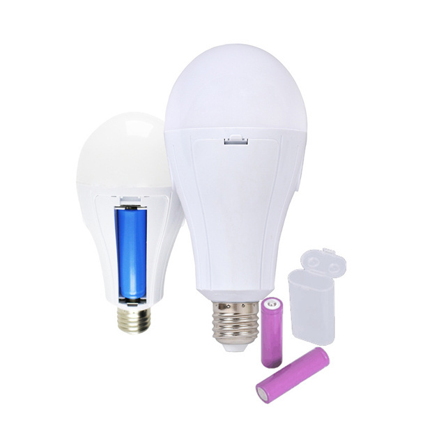 Battery Operated Light Bulbs 9W 12W 15W LED Intelligent Rechargeable Emergency LED Bulbs E27 B22 Lamps