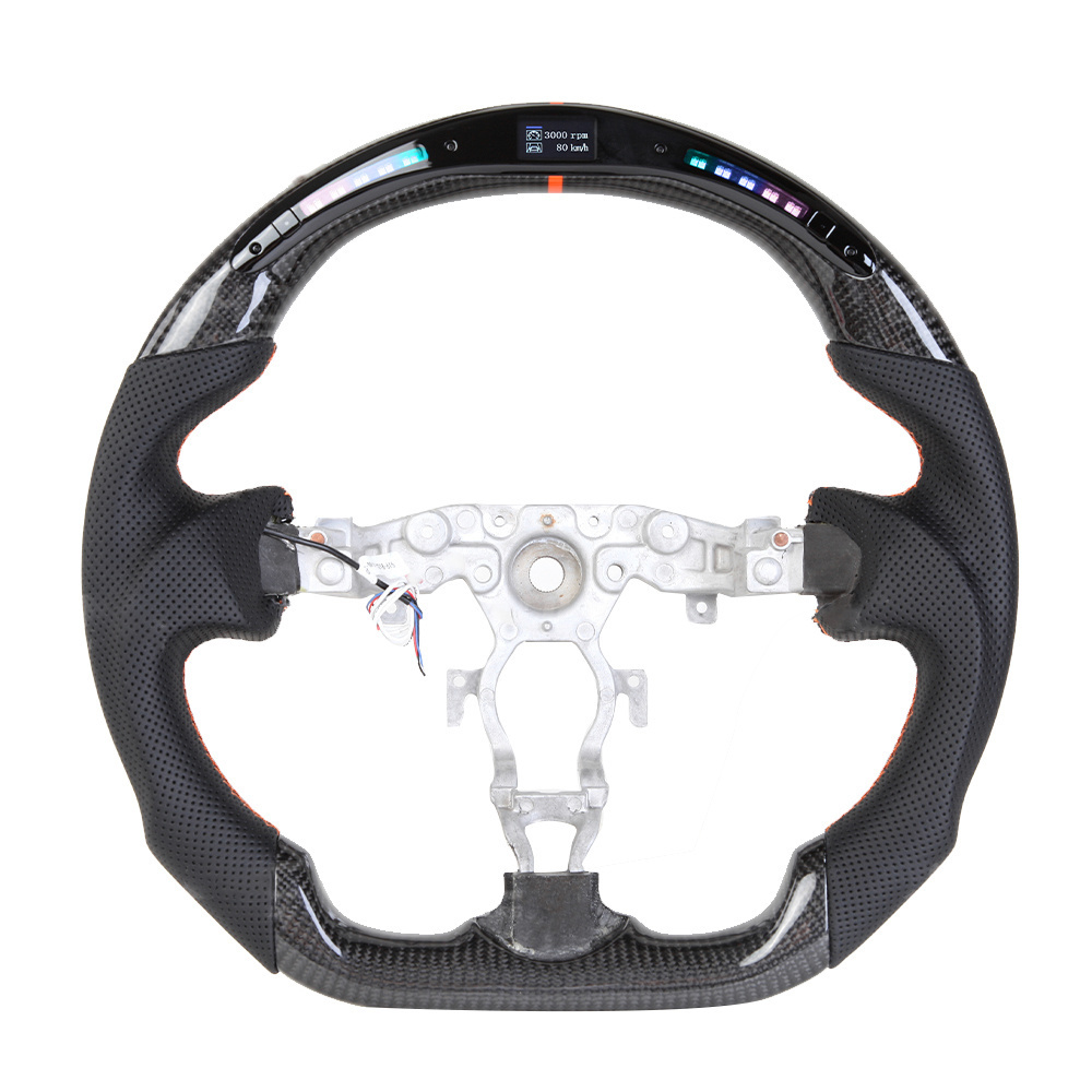 Custom Carbon Fiber Steering Wheel For 350Z 370Z Coupe Nissan Led Display RPM Leather 2003-2006 Year 2008-2019 Year Alcantara