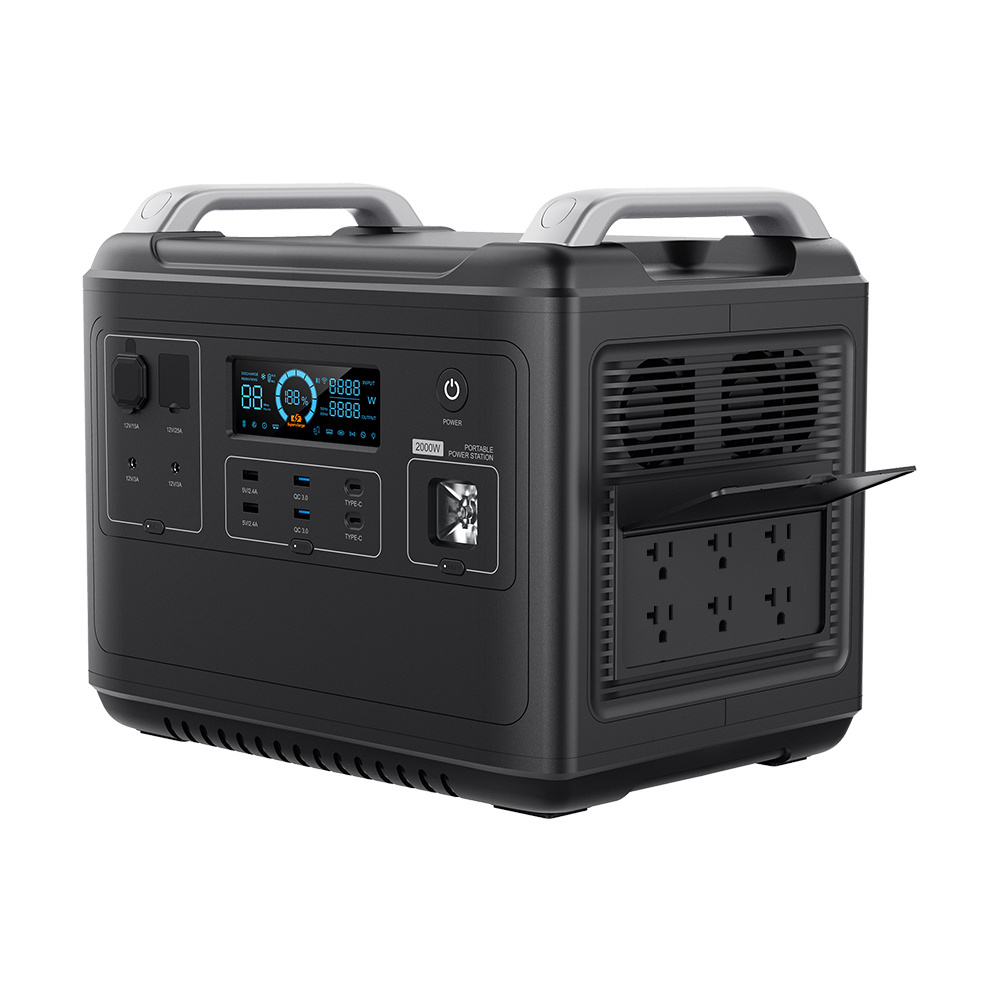 Outdoor Camping gear 2kw Portable Power Station High Capacity Charge Mobile Devices Off-grid Events Super Fast Charge Solar