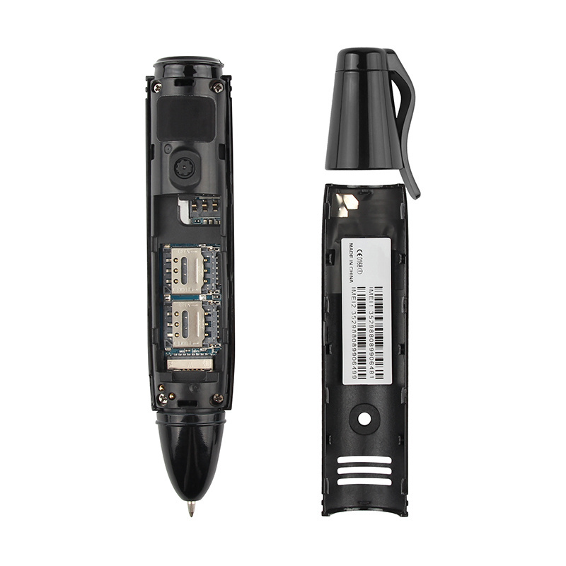 AK007 Pen Shape Dialer Mobile Phones with Camera Flashlight Tiny Screen GSM Dual SIM with Recording Mini Pen Cellphone