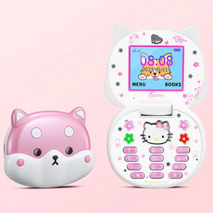 New Cute Mini Koki Mobile Phone Flip Cartoon F80 Kids Dual Sim 2G GSM Keyboard Botton MP3 Player Unlocked Feature Cellphone