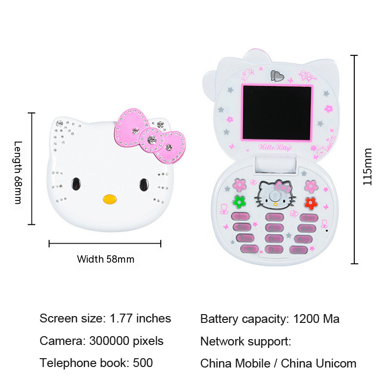 New Cute Mini Koki Mobile Phone Flip Cartoon F80 Kids Dual Sim 2G GSM Keyboard Botton MP3 Player Unlocked Feature Cellphone